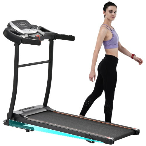 NEW Home Folding Treadmill With Pulse Sensor, 2.5 HP Quiet Brushless Motor , 7.5 MPH, 300LBS Weight Capacity Walking Jogging Machine With 3 Level Incline 12 Preset Programs For Home Gym